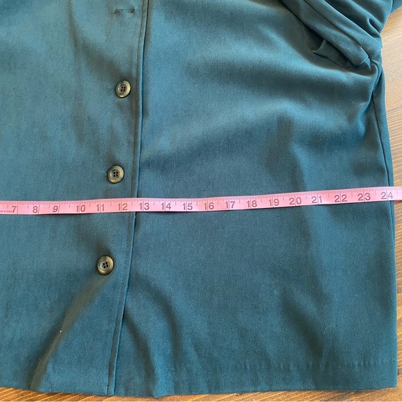 VINTAGE 90s DARK GREEN BLAZER JACKET | OVERSIZED BUTTON FRONT | 48” WAIST | XL - Picture 11 of 12